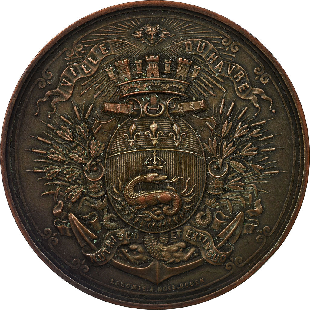 France, Medal, Ville du Havre, Lecomte, AU(55-58), Copper