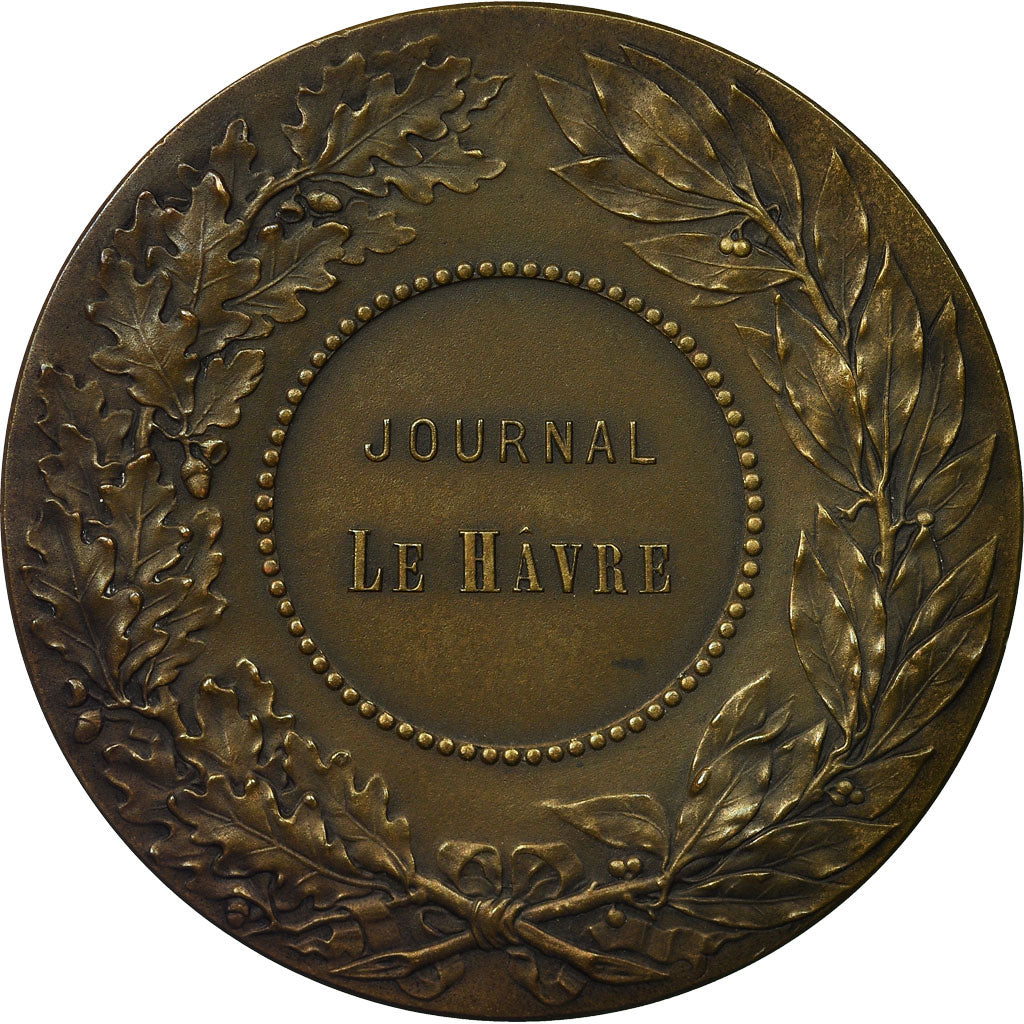 France, Médaille, Art Déco, Journal Le Havre, Delannoy, SUP, Bronze
