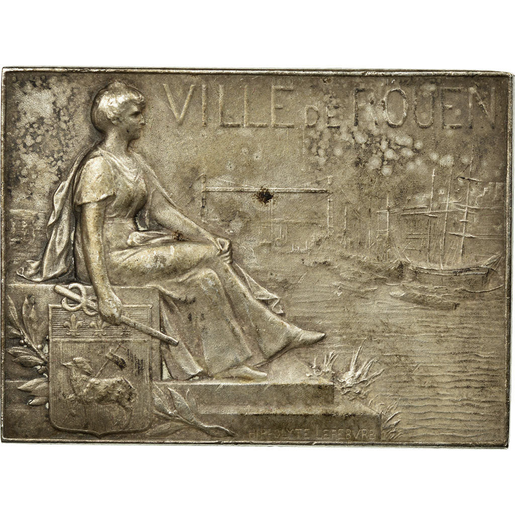 France, Medal, Ville de Rouen, Lefebvre, AU(50-53), Silvered bronze
