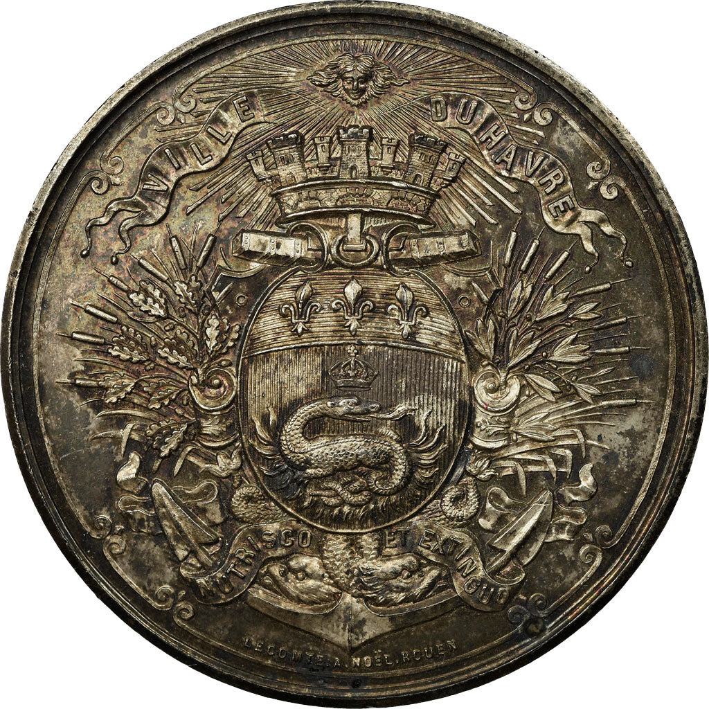 France, Medal, Ville du Havre, Lecomte, EF(40-45), Silver