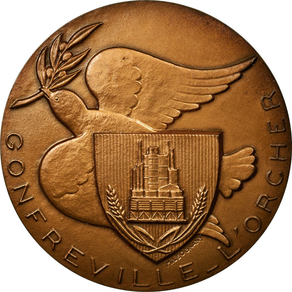 France, Medal, Gonfreville-L'Orcher, Normandie, Leognany, MS(63), Bronze