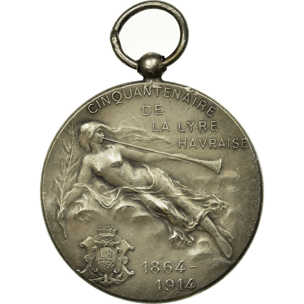 France, Médaille, Musique, Cinquantenaire de la Lyre Havraise, 1914, Rasumny