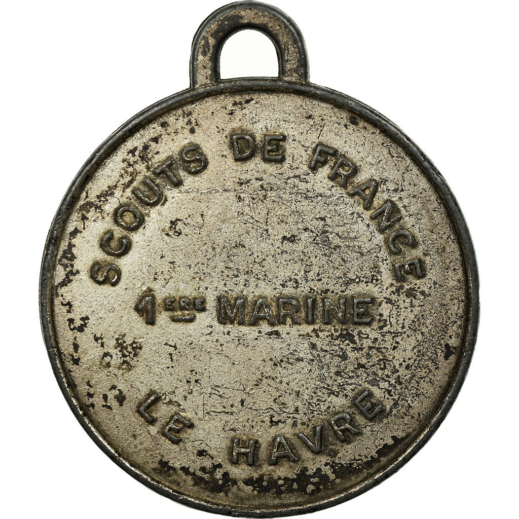 France, Medal, Scouts de France, 1ère Marine, Le Havre, VF(30-35), Base Metal