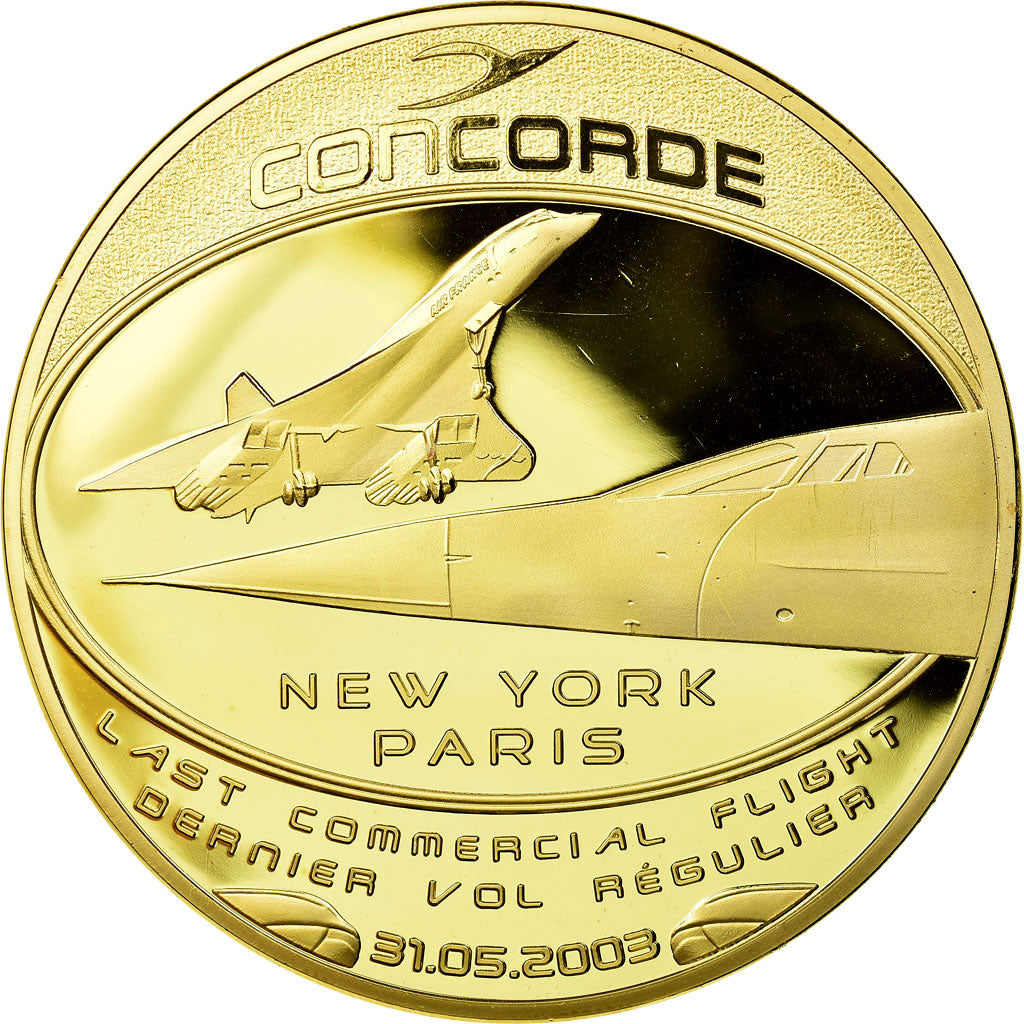 France, Medal, Adieu au Concorde, Dernier Vol New-York/Paris, 2003, MS(65-70)