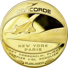 France, Medal, Adieu au Concorde, Dernier Vol New-York/Paris, 2003, MS(65-70)