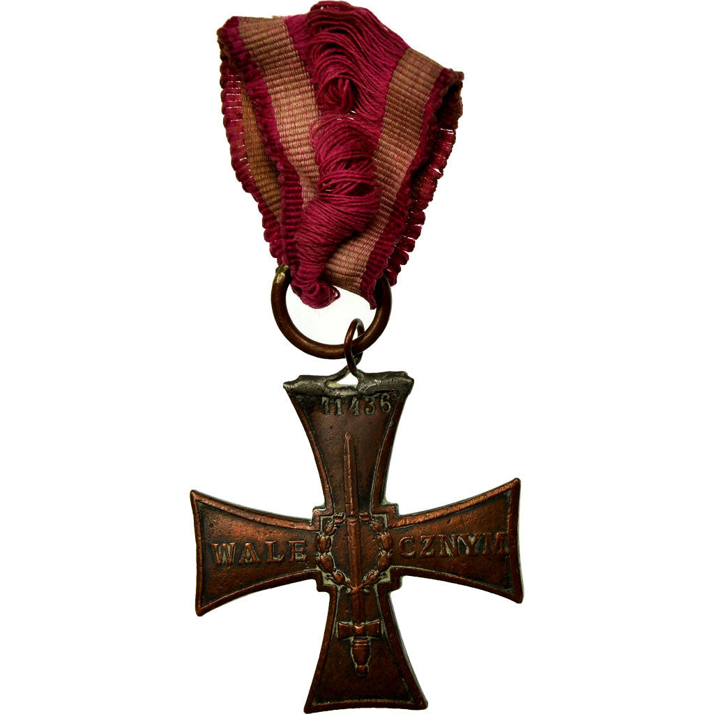 Polonia, Croix des Vaillants, medaglia, 1920, Ottima qualità, Bronzo, 43