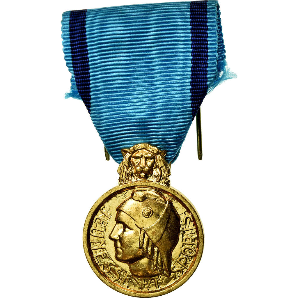 France, Jeunesse et sports, Médaille, Non circulé, Gilt Bronze, 27