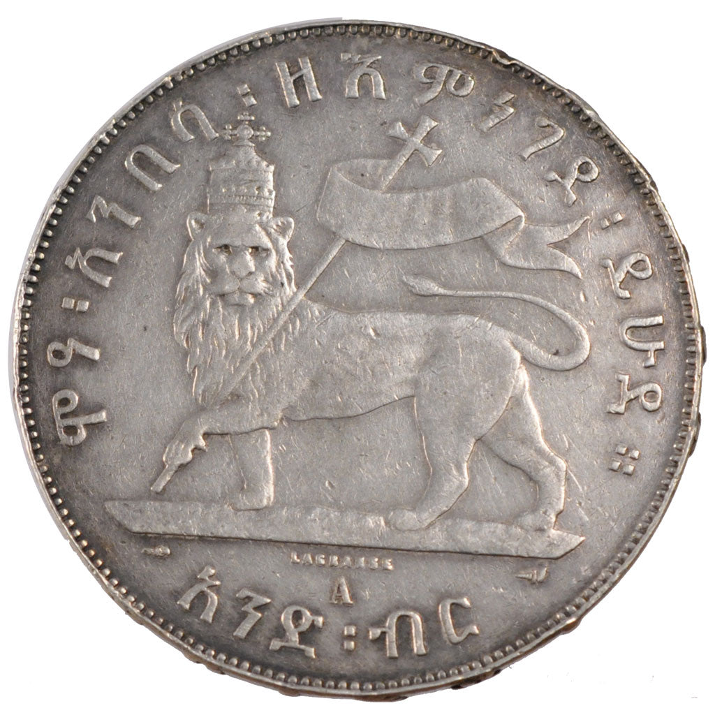 Ethiopia, 1 Birr, 1897, Paris, KM #5, EF(40-45), Silver, 28.08