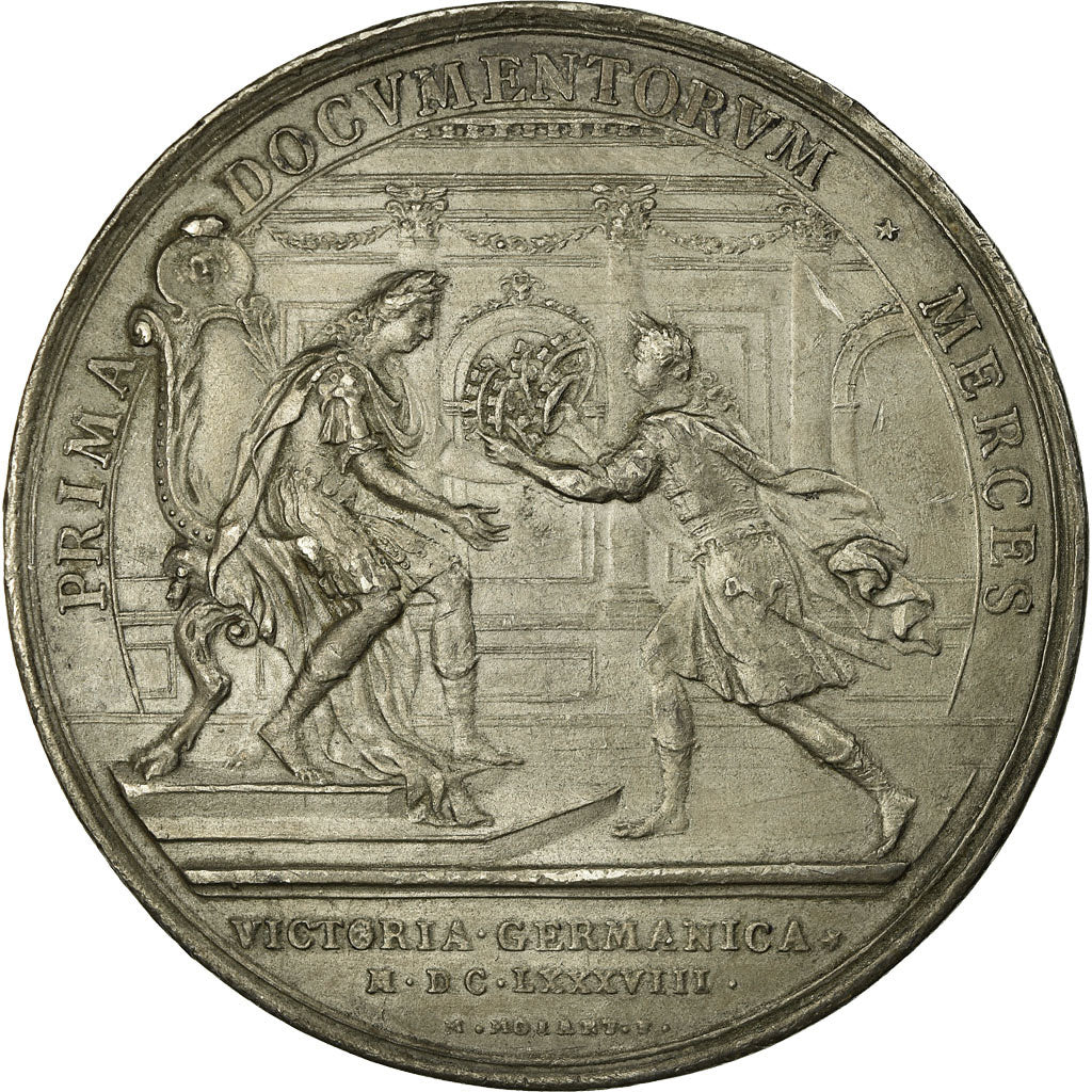 França, Medal, Louis XIV, Victoria Germanica, 1688, Molart, Nova cunhagem