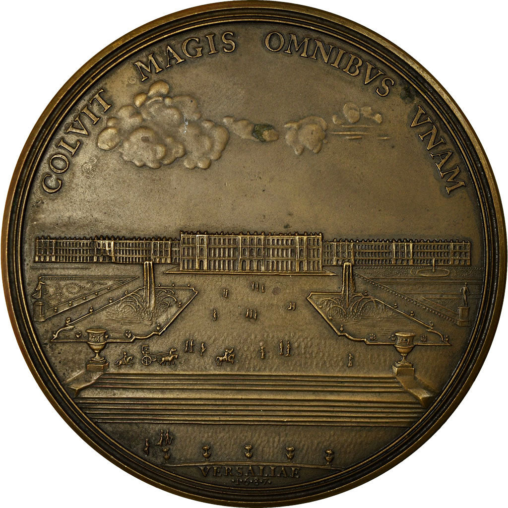 France, Medal, Louis XIV, Château de Versailles, 1687, Molart, Restrike