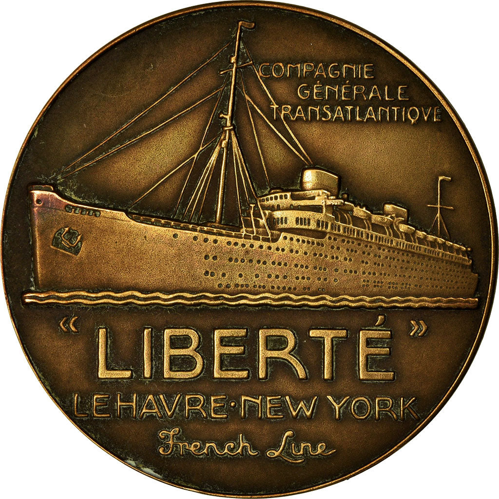 France, Medal, Compagnie Générale Transatlantique, Liberté, Vernon