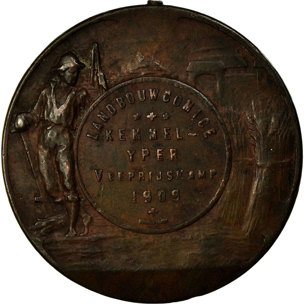Belgique, Médaille, Landbouwe Comice, Kemmel-Yper, Veeprijskamp, 1909