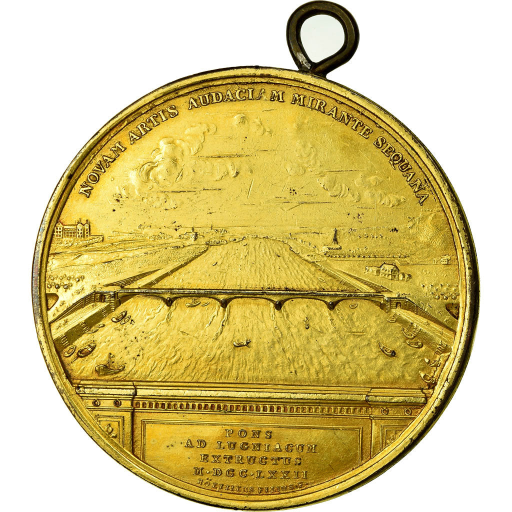 France, Medal, Louis XV, Construction du Pont de Neuilly-sur-Seine, 1772