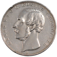 GERMAN STATES, 2 Thaler, 3-1/2 Gulden, 1855, Hannover, KM #229, EF(40-45),...