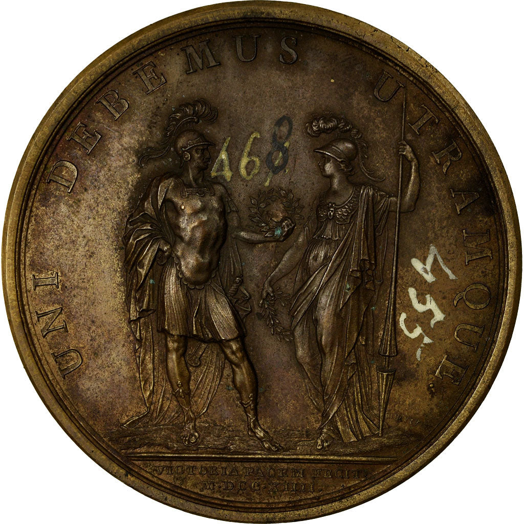 France, Medal, Louis XIV, Renaissance, 1714, Molart, EF(40-45), Bronze