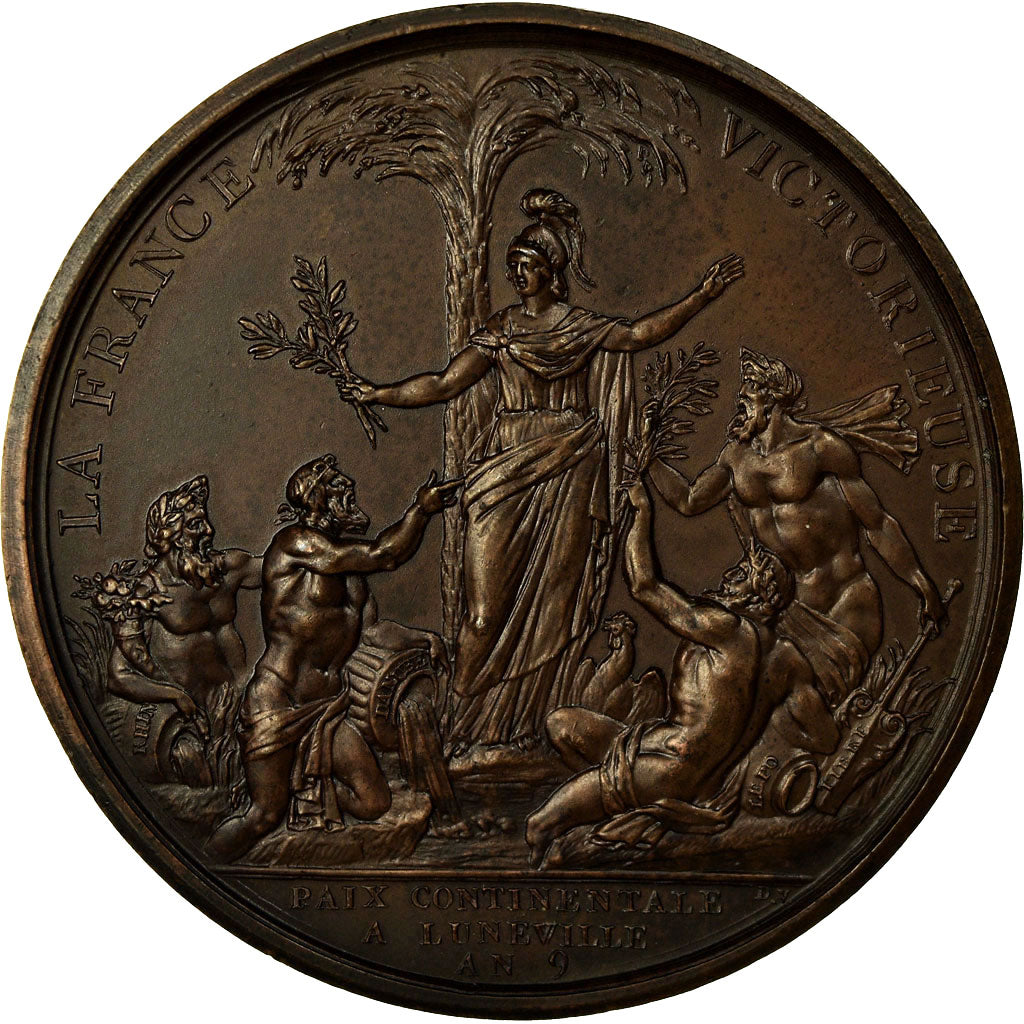 France, Medal, Napoléon Bonaparte, Paix Continentale à Luneville, AN 9