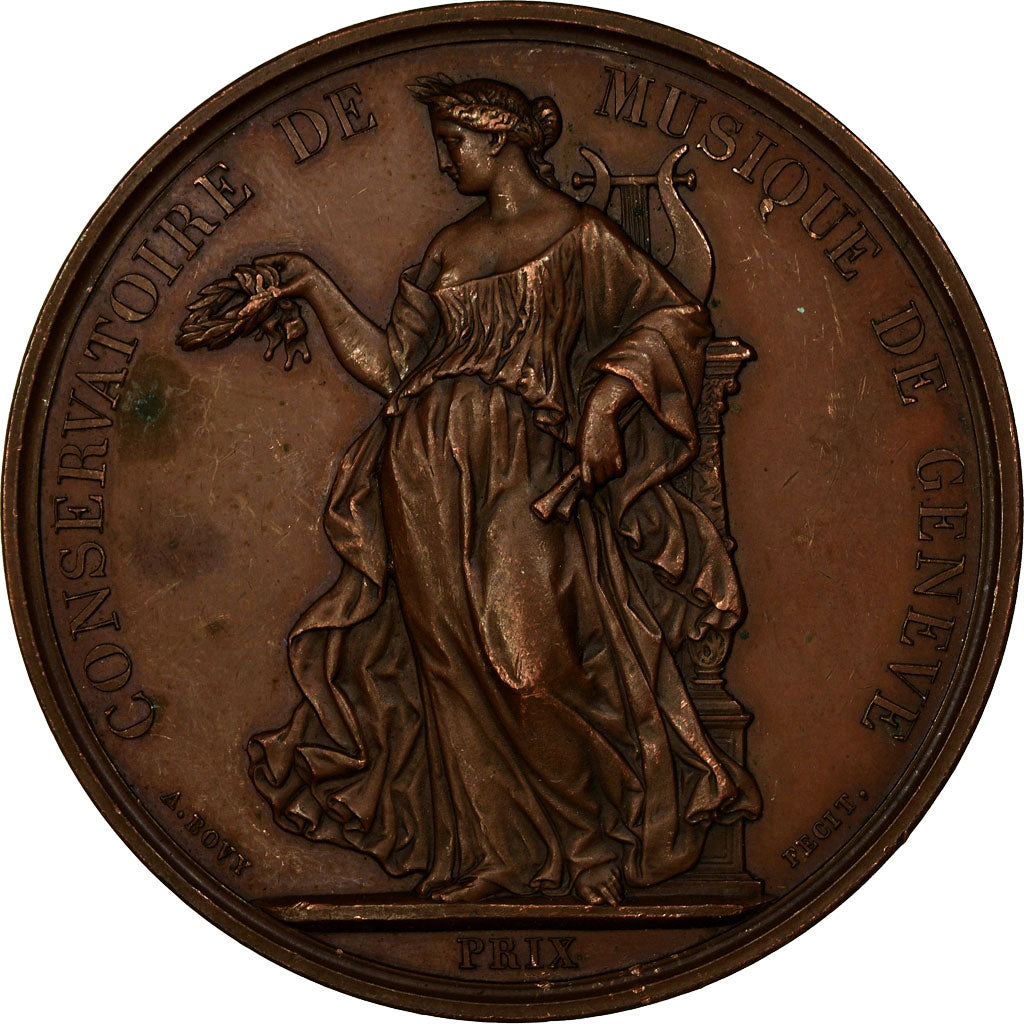 Switzerland, Medal, Conservatoire de Musique de genève, Bovy, AU(55-58), Copper