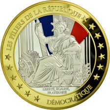 France, Medal, Les Piliers de la République, Démocratique, MS(65-70), Copper