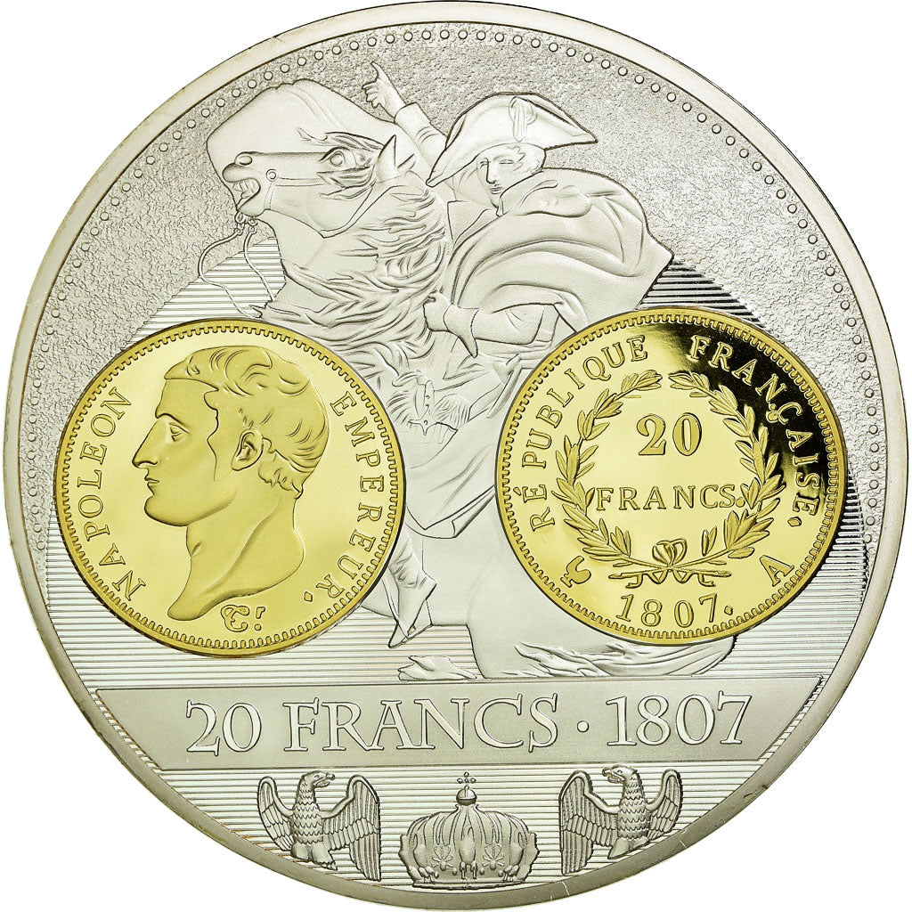 France, Médaille, Histoire de la monnaie Française, 20 Francs 1807, FDC