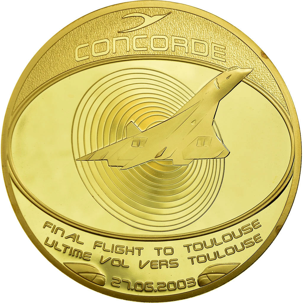 Frankrijk, Medaille, Concorde, Ultime Vol vers Toulouse, FDC, Copper Gilt