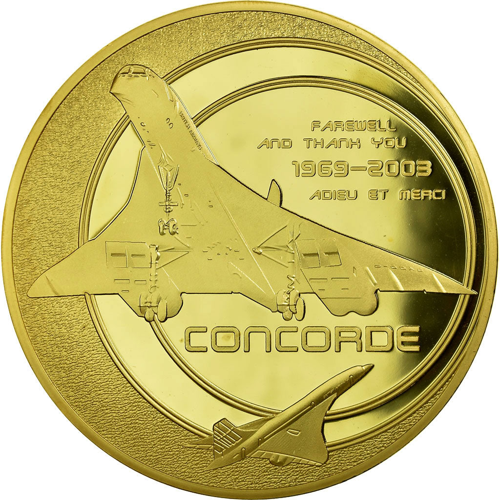 Frankrijk, Medaille, Concorde, Ultime Vol vers Toulouse, FDC, Copper Gilt