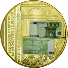 Frankrijk, Medaille, Billet de Banque Européenne, 100 Euro, FDC, Copper Gilt