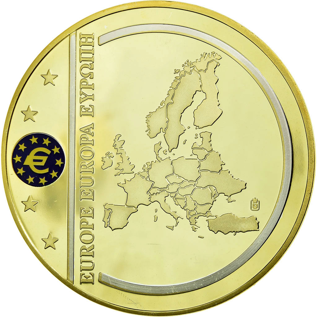 Frankrijk, Medaille, Billet de Banque Européenne, 100 Euro, FDC, Copper Gilt