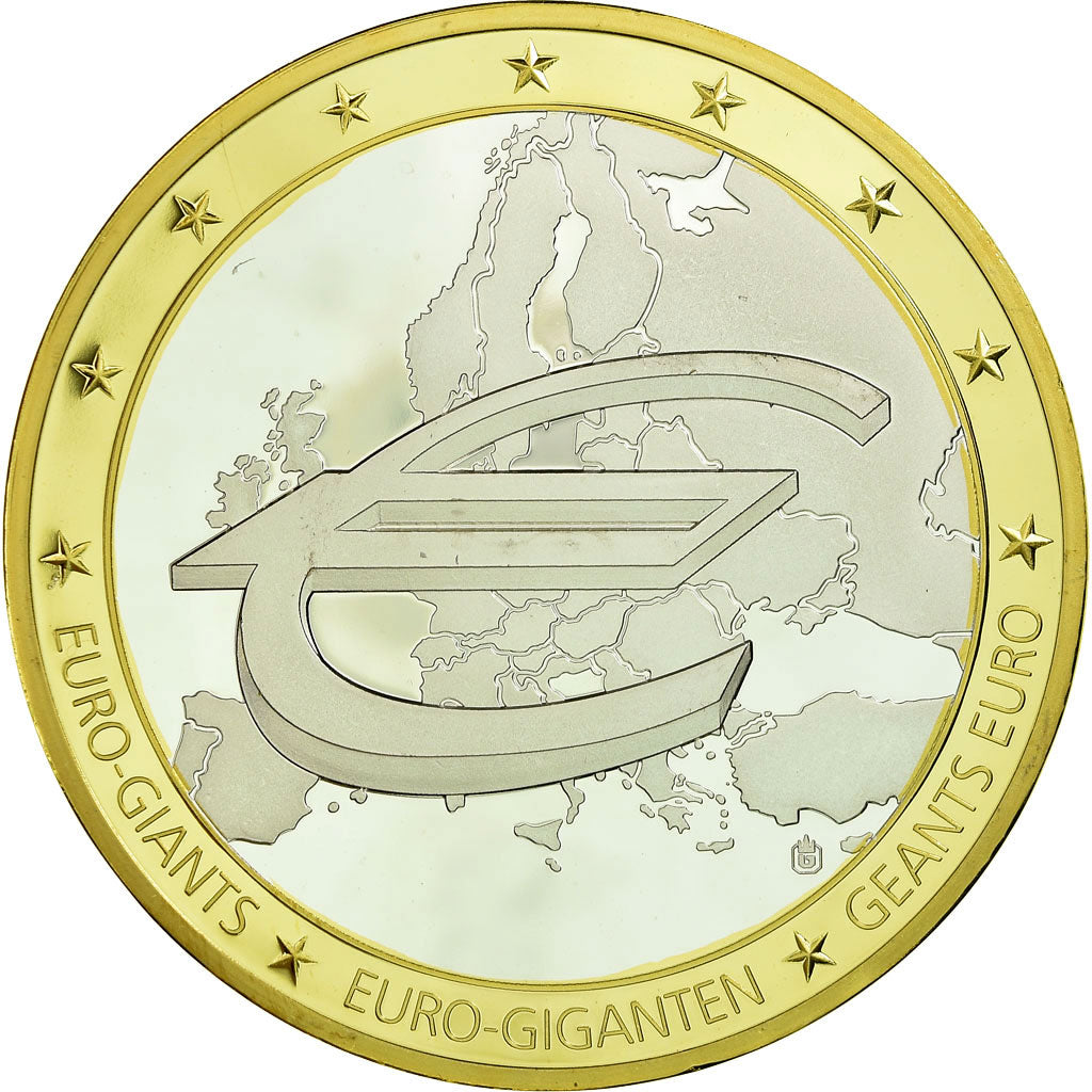 France, Medal, 10 ans de l'Euro, 2009, MS(65-70), Copper Gilt