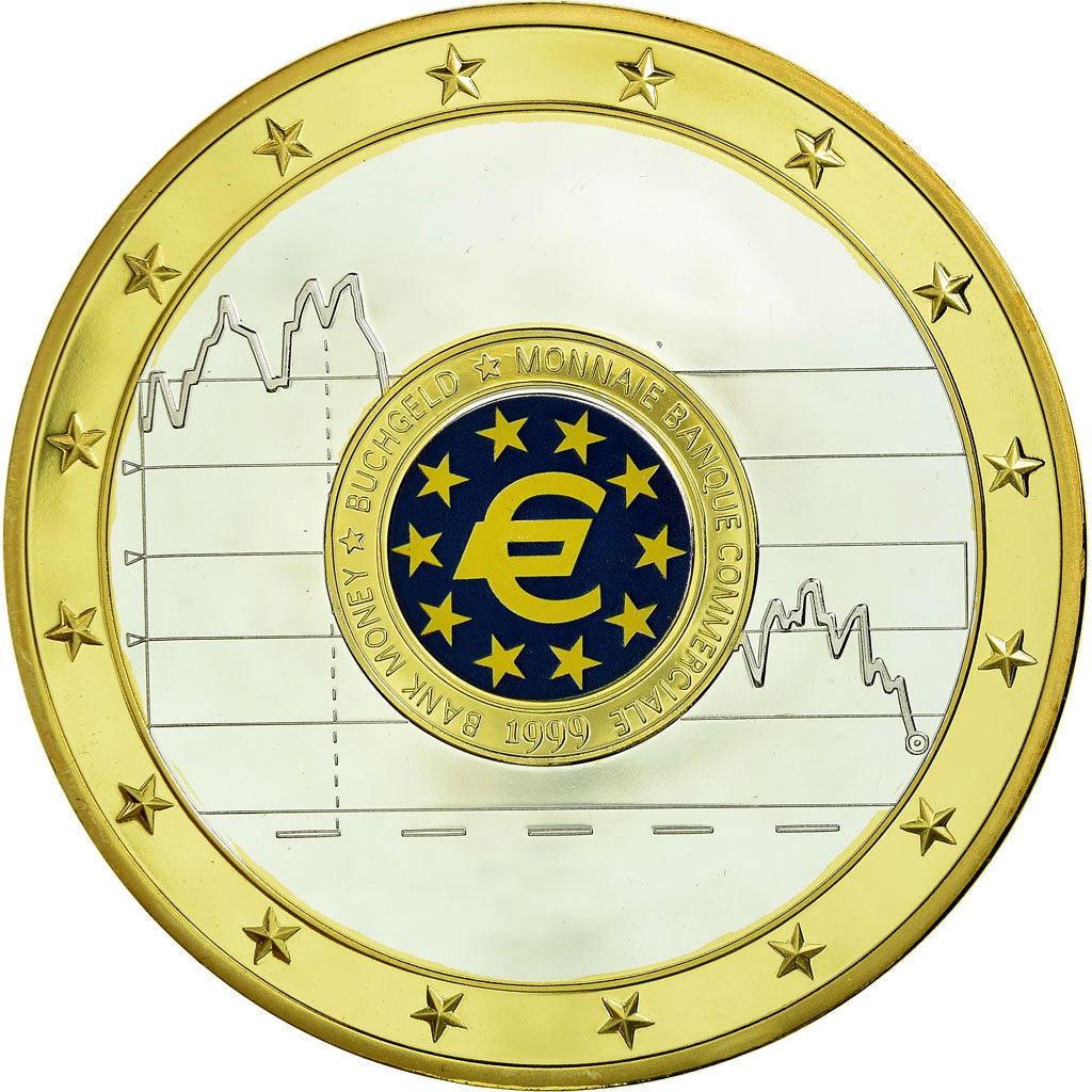 France, Médaille, L'Euro, Monnaie Banque Commerciale, 1999, FDC, Copper Gilt
