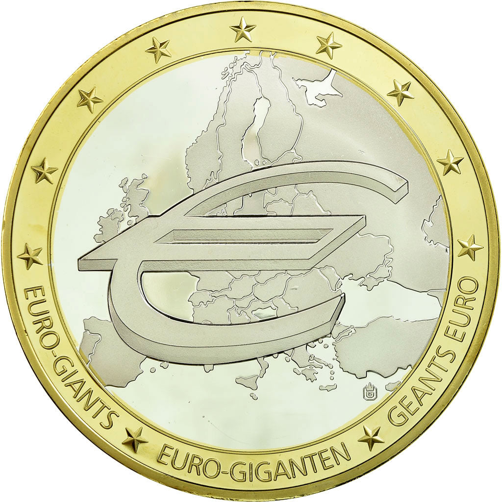 France, Medal, L'Euro Numéraire, 2002, MS(65-70), Copper Gilt