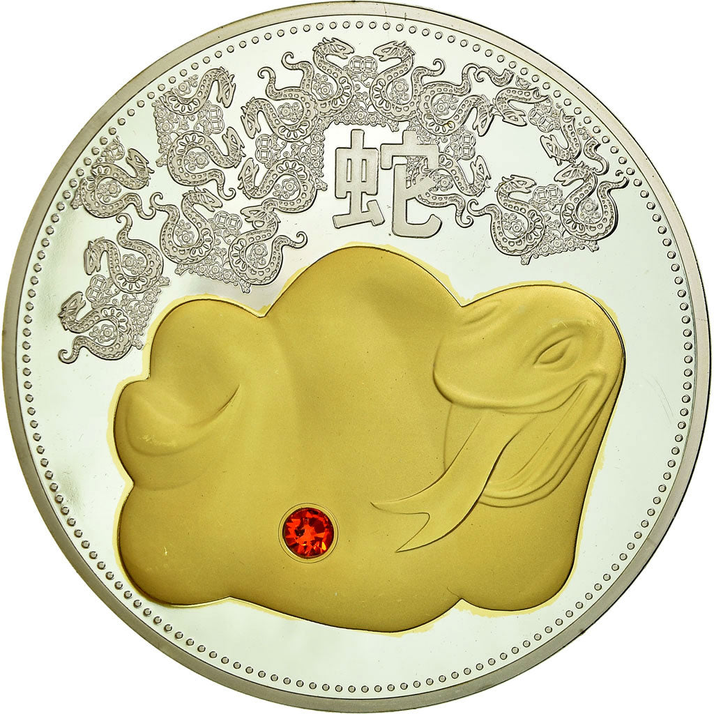 Francia, medaglia, Calendrier Chinois, Année du Serpent, FDC, Copper Plated