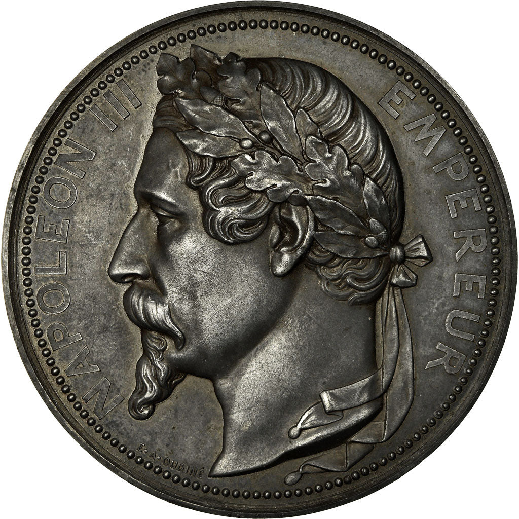 France, Medal, Napoléon III, Exposition Universelle de Paris, 1855, Caqué