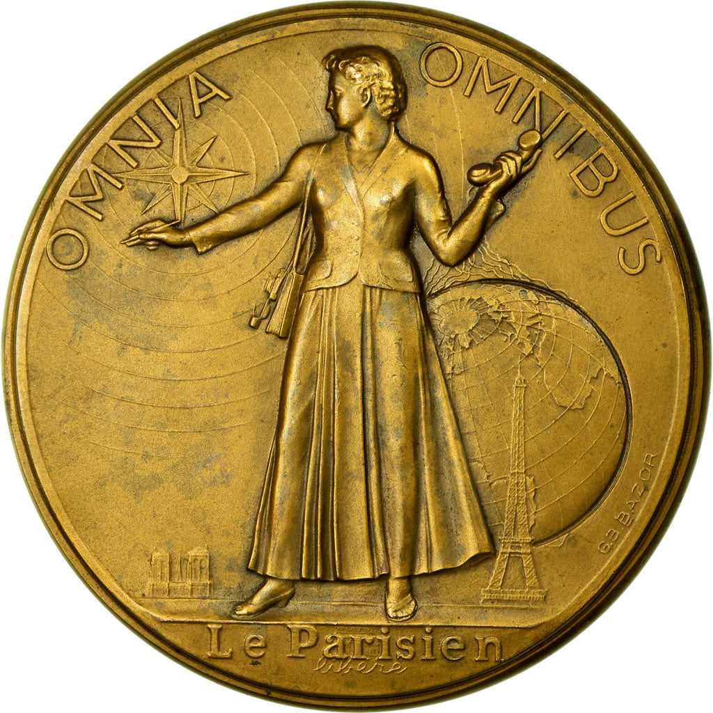 France, Medal, Le Parisien Libéré, 1954, Bazor, AU(50-53), Bronze