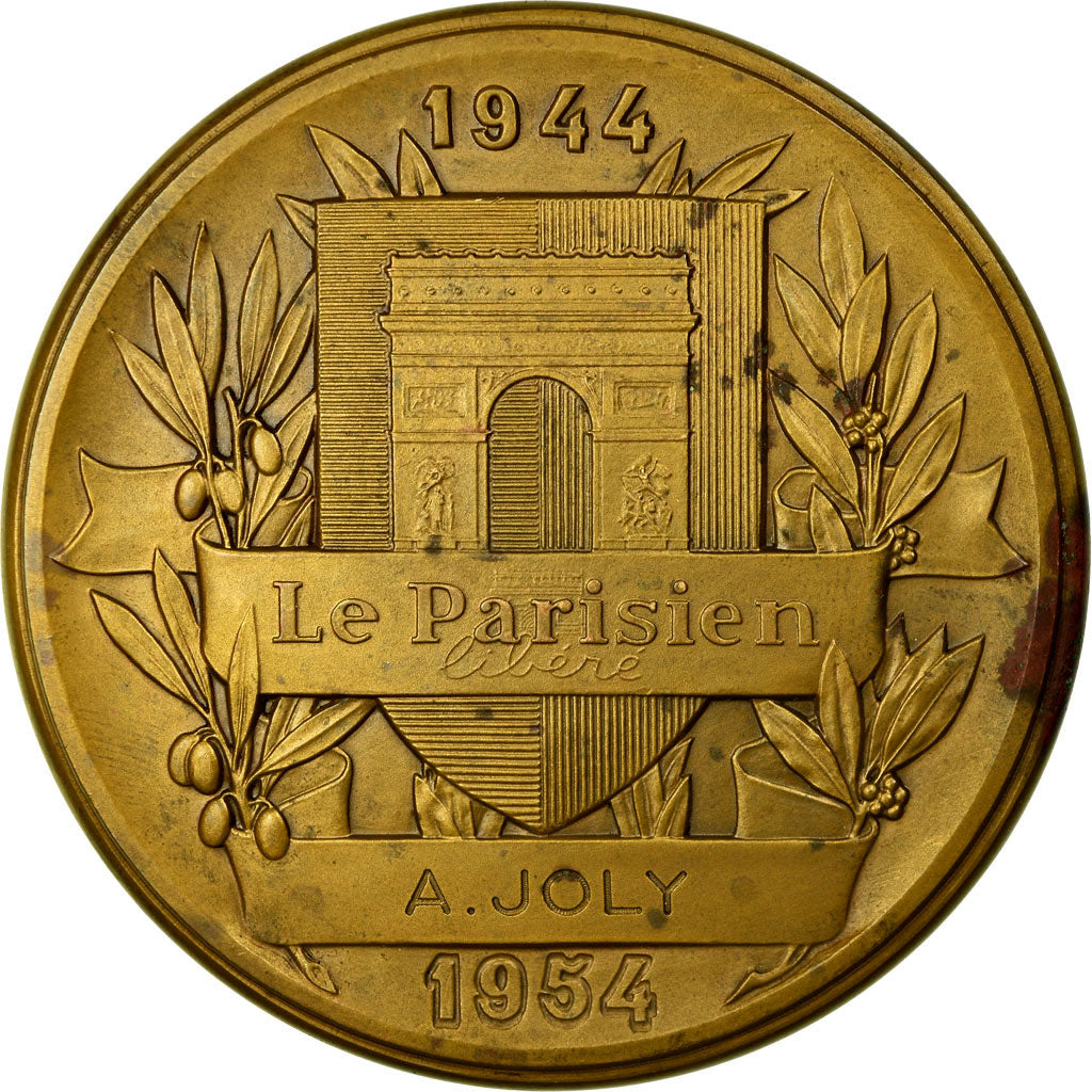 France, Medal, Le Parisien Libéré, 1954, Bazor, AU(50-53), Bronze