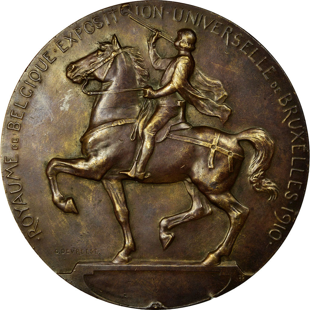 Belgium, Medal, Exposition Universelle de Bruxellles, 1910, Devreese, AU(55-58)