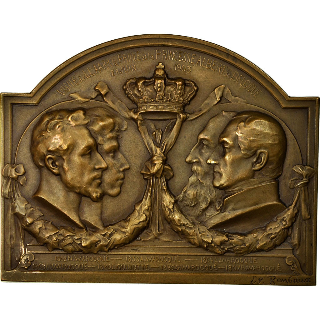 Belgium, Medal, Visite du Prince Albert aux Charbonnages de Mariemont, 1903