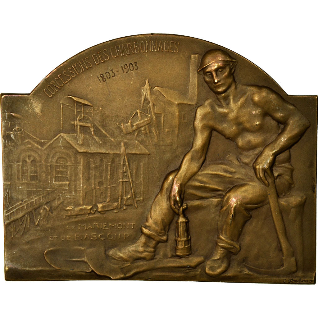 Belgium, Medal, Visite du Prince Albert aux Charbonnages de Mariemont, 1903