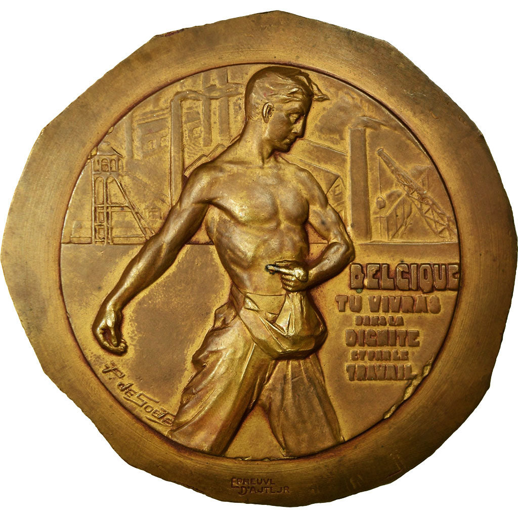 Belgium, Medal, Vive le Roi, Travail, De Soete, AU(55-58), Bronze