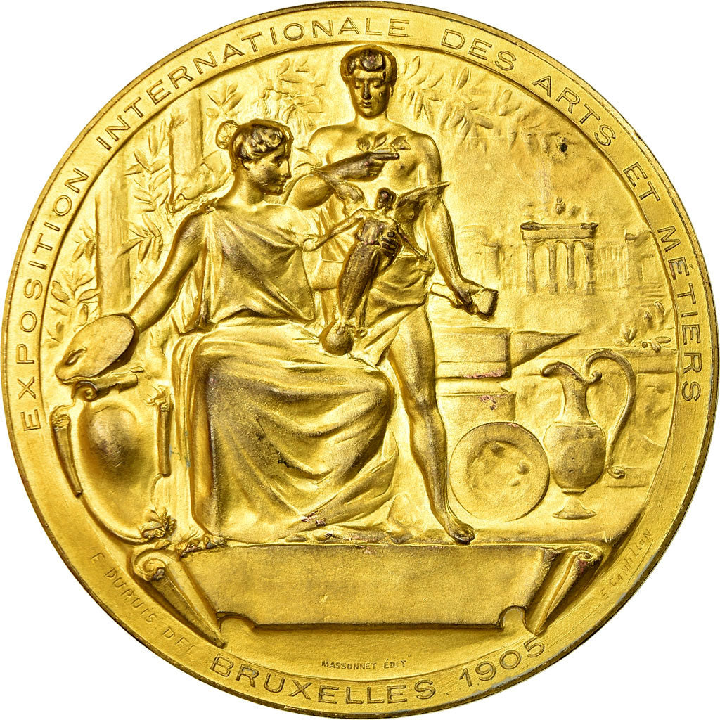 Belgium, Medal, Exposition Internationale des Arts et Métiers, Bruxelles, 1905