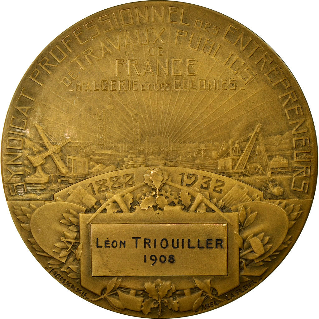 Francia, medalla, Travaux Publics de France, d'Algérie et des Colonies, 1908