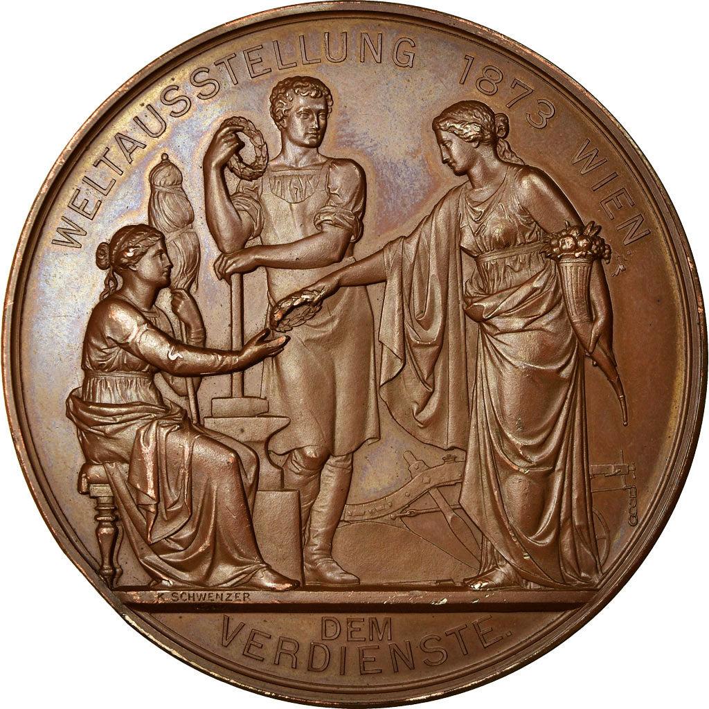 Austria, Medal, Exposition Internationale de Vienne, François Joseph Ier, 1873