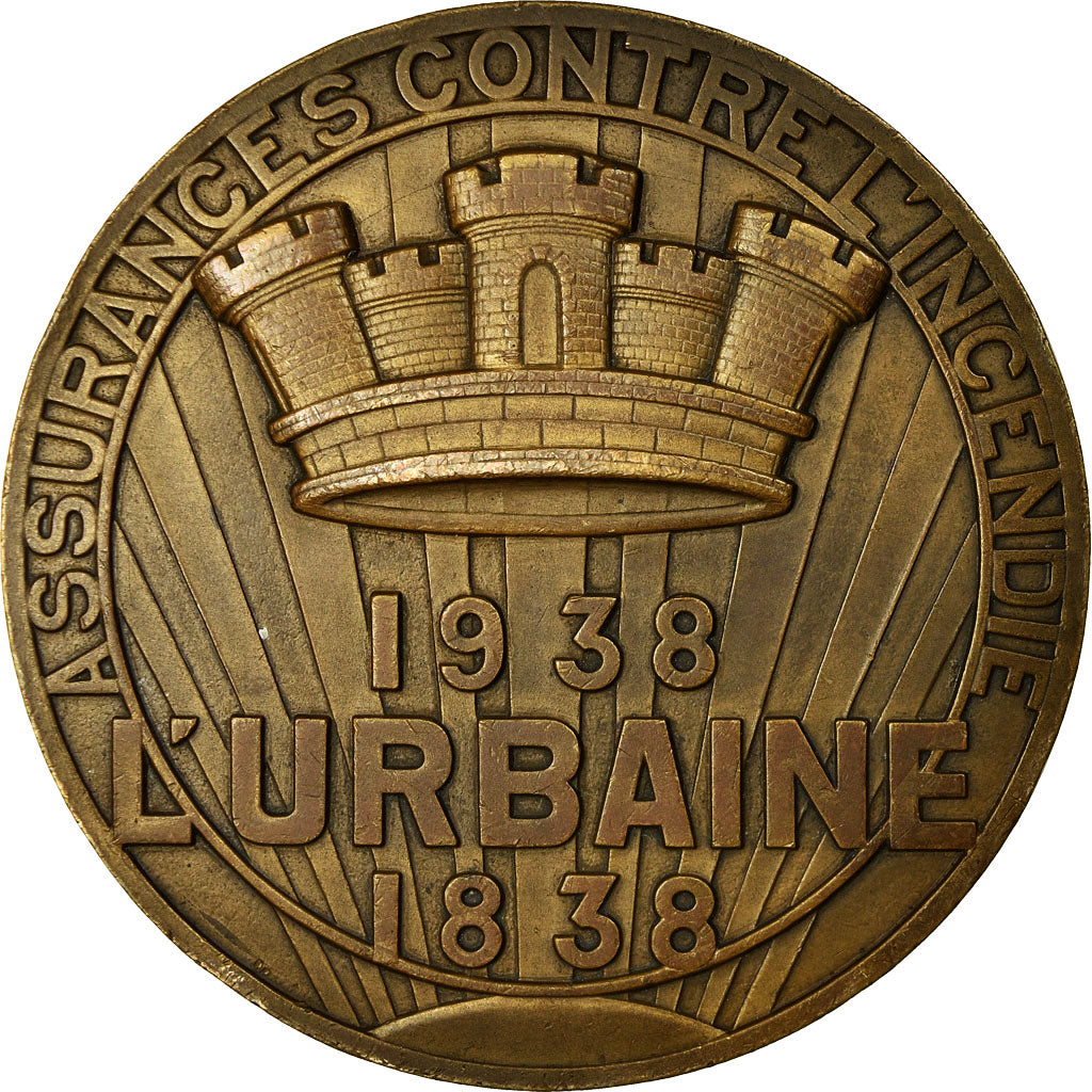 France, Medal, Centenaire des Assurances l'Urbaine, 1938, Bazor, AU(55-58)