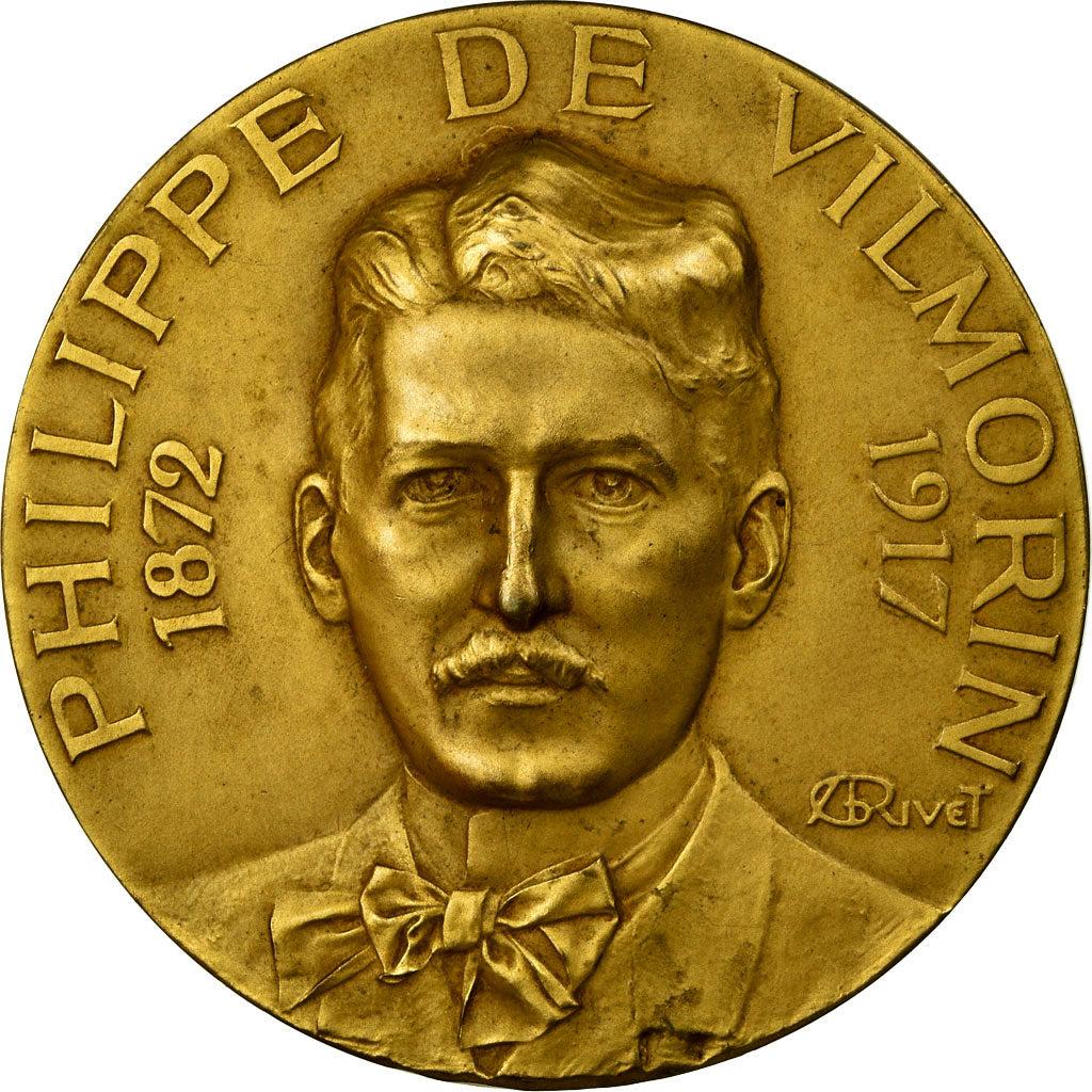 Francia, medalla, Philippe de Vilmorin, Botaniste, 1917, Rivet, EBC, Bronce