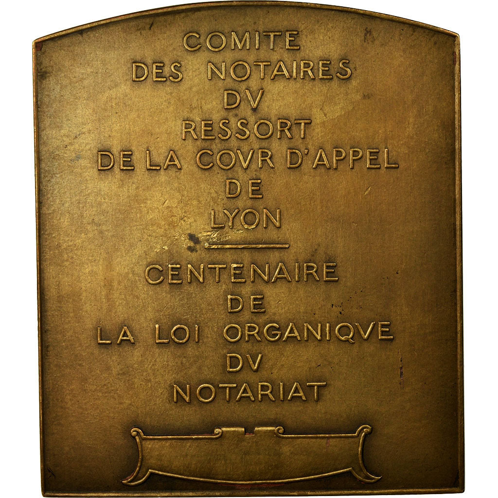 France, Medal, Comité des Notaires de la Cour d'Appel de Lyon, Calliat
