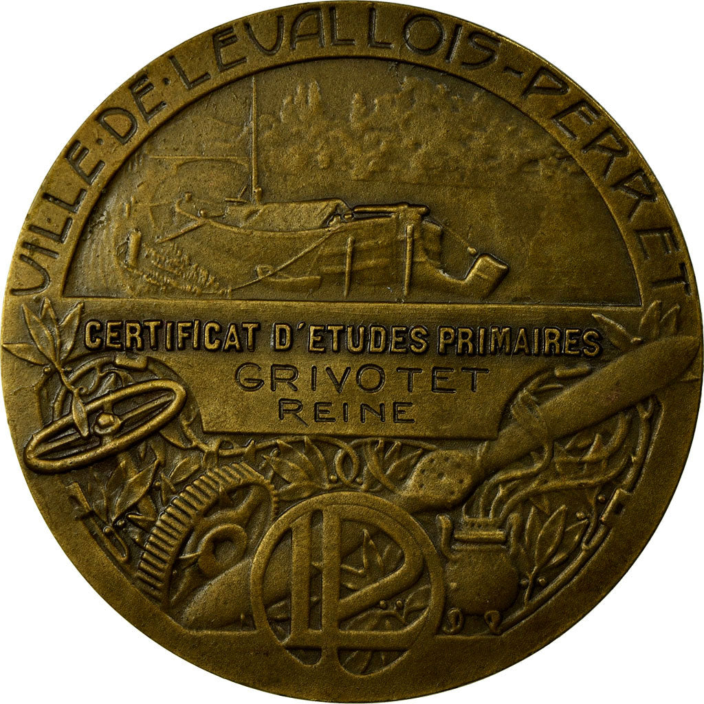 France, Medal, Ville de Levallois-Perret, Certificat d'Études Primaires