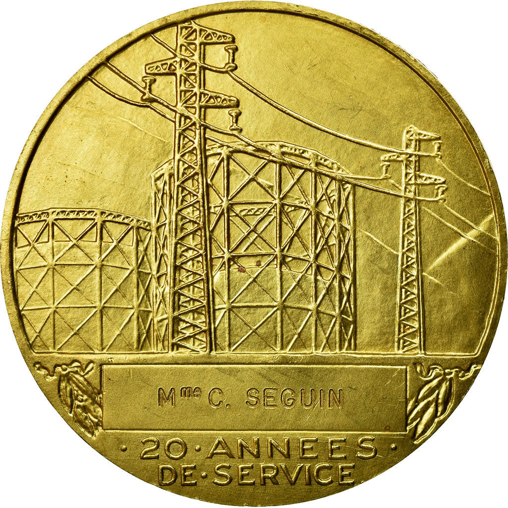 France, Medal, Électricité de France et gaz de France, Dropsy, MS(64), Gilt