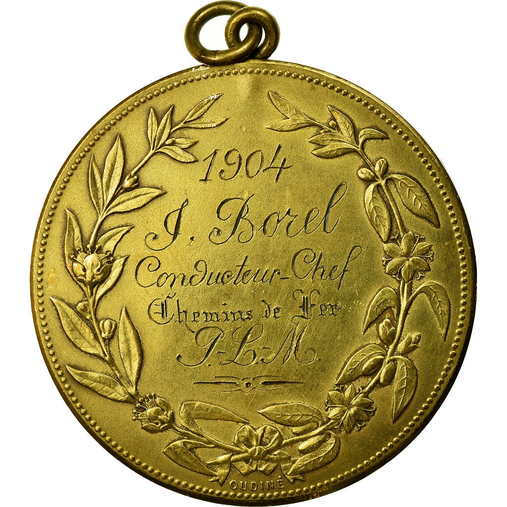 France, Medal, Chemins de Fer, Borel, Conducteur Chef, 1904, Oudiné, MS(60-62)