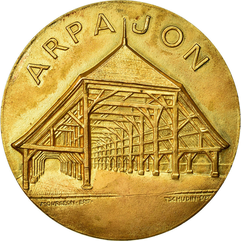 France, Médaille, Foire aux Haricots, Arpajon, 1975, Tschudin, SUP, Gilt Bronze