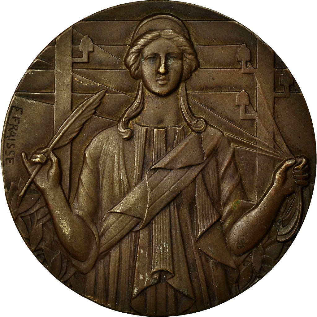 France, Medal, Art Déco, Journal Le Matin, Fraisse, AU(55-58), Bronze