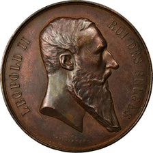 Belgique, Médaille, Léopold II, Exposition Nationale, 1880, Wiener, TTB+